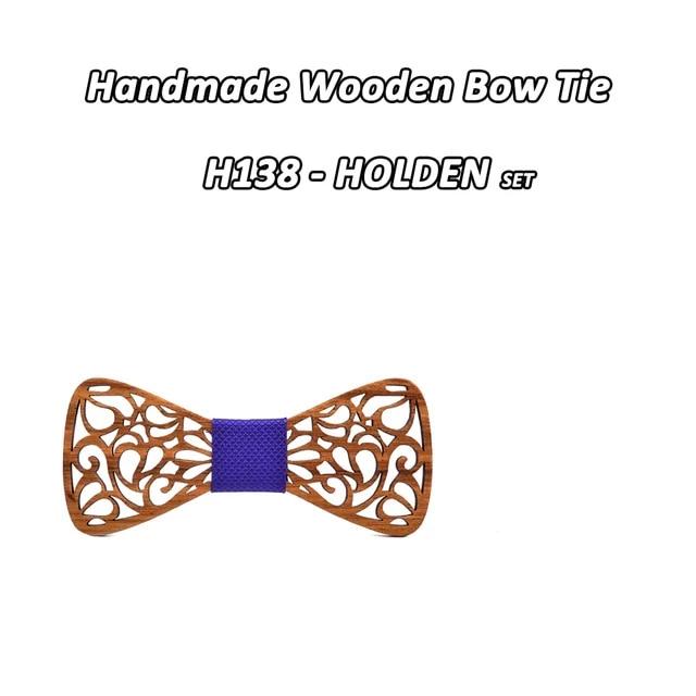 New Floral Bow Ties for Men Hollow Butterflies Wedding suit Wooden Slim tie