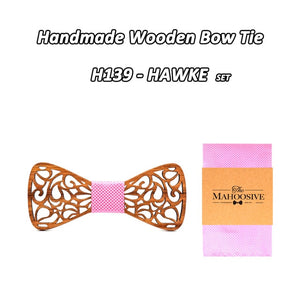 New Floral Bow Ties for Men Hollow Butterflies Wedding suit Wooden Slim tie