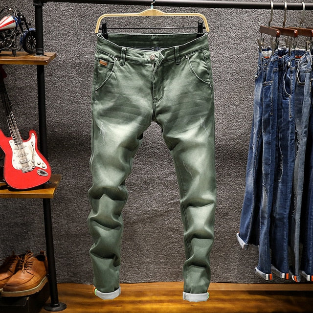 Slim Fit Denim Joggers Stretch Male Jeans