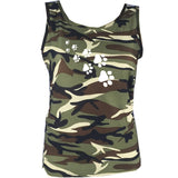 New Fashion Camouflage Dog Paw Print T-Shirt Women  Sleeveless