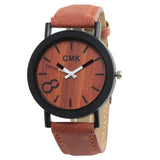 Fashion Luxury Imitation Wood Grain Watch for Men & Women Simple Casual Leather Clocks Couple Sports Quartz Wristwatch