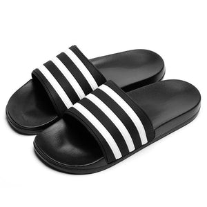 Men's Slippers EVA Men Shoes Women Flip Flops Soft Black and White Stripes Casual Summer for Unisex