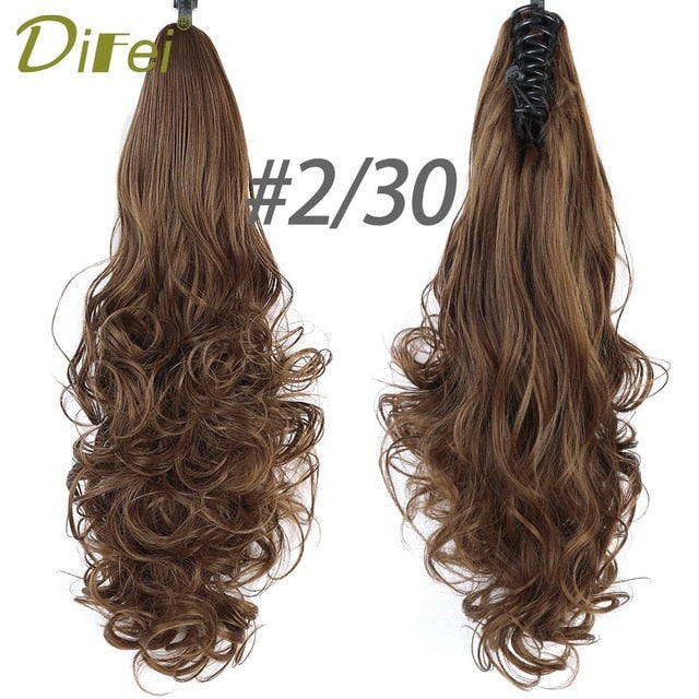 Synthetic Women Claw on Ponytail Clip in Hair Extensions Curly Style Pony Tail