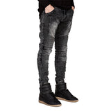 Men Jeans Runway Slim Racer Biker Fashion Hiphop Skinny Pants