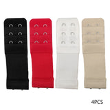 4 Pcs 2 Hook Bra Extender For Women's Elastic Bra Extension Strap Hook