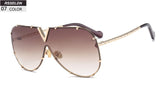 Brand Designer Metal Frame Oversized Sunglasses