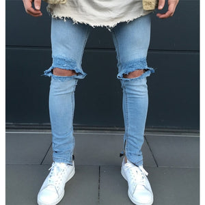 Hip Hop Skinny Motorcycle Denim Pants