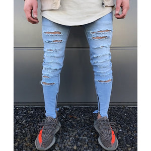 Hip Hop Skinny Motorcycle Denim Pants