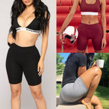 Women Sport Fitness Leggings Half High Waist Quick Dry Skinny Bike Short  Elastic for all Ladies