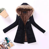 Womens Autumn Winter Military Hooded Coat