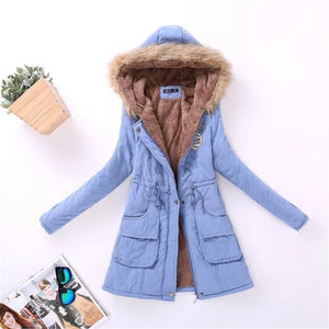 Womens Autumn Winter Military Hooded Coat