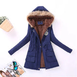 Womens Autumn Winter Military Hooded Coat