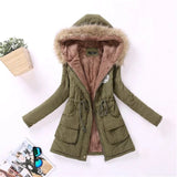 Womens Autumn Winter Military Hooded Coat