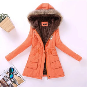 Womens Autumn Winter Military Hooded Coat