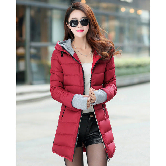 Women winter hooded warm coat