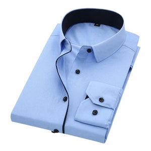 Long Sleeve Twill Solid Formal Business Shirt