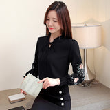 Women Tops Floral Embroidery Chiffon Blouse Shirt Fashion long sleeve For all ladies women