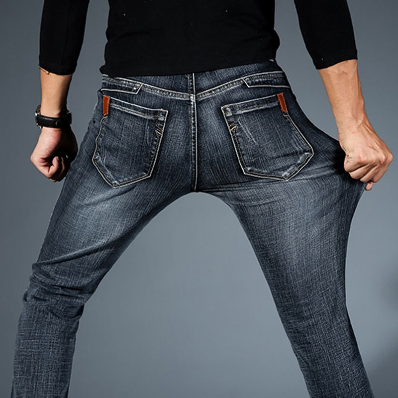 New Mens Fashion Black Blue Jeans