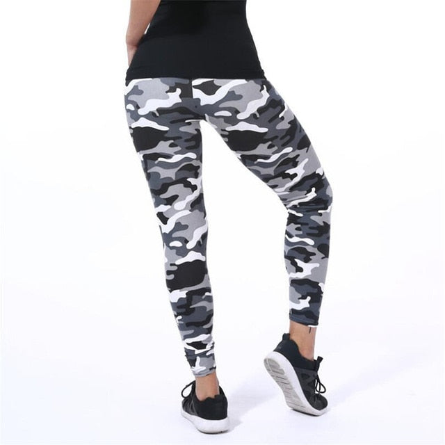 New Fashion Camouflage Printing Elasticity Leggings Fitness For Women Pant  Milk Legging