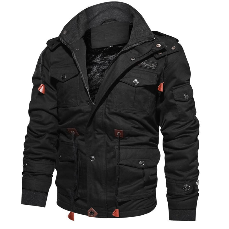 Men's Winter Fleece Jackets Warm Hooded Coat Thermal Thick Outerwear Military Heavy Duty For a Better Body Protection