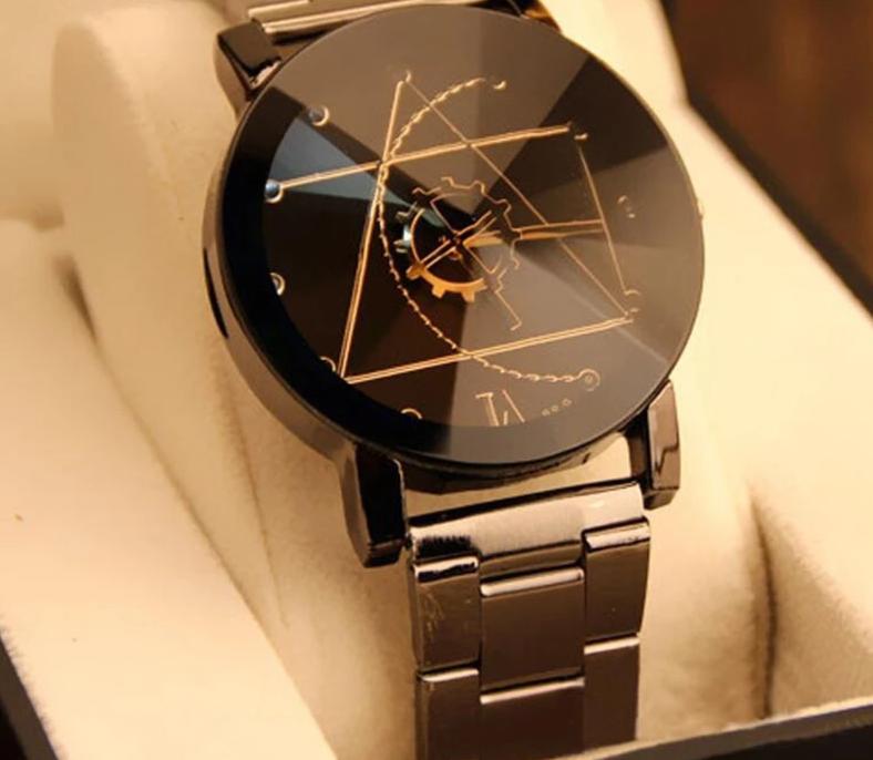 New luxury Watch Fashion Stainless Steel Quartz Analog Watch for men