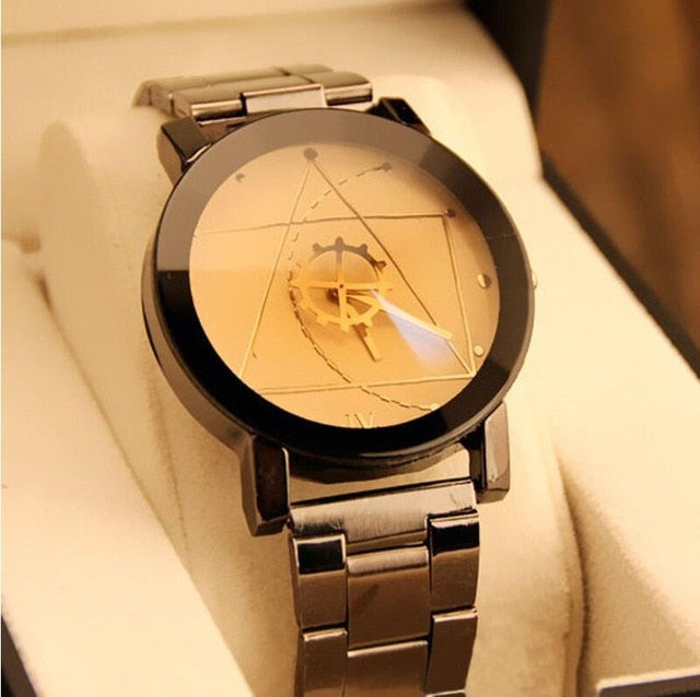 New luxury Watch Fashion Stainless Steel Quartz Analog Watch for men