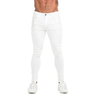 Mens Skinny Jeans Latest Model Super Non Ripped Stretch Denim Pants Elastic Waist Big Size