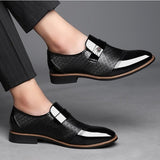 Fashion Dress Men Leather Shoes Slip On Dress Oxfords