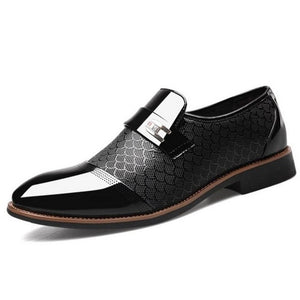 Fashion Dress Men Leather Shoes Slip On Dress Oxfords