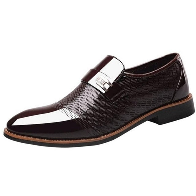 Fashion Dress Men Leather Shoes Slip On Dress Oxfords