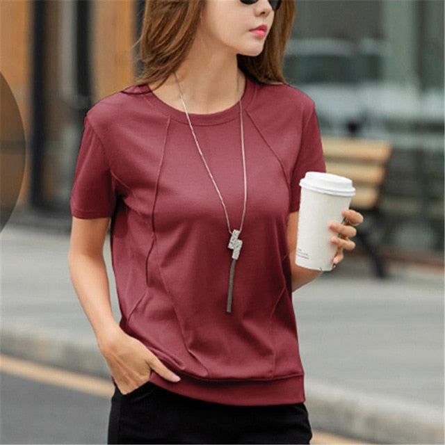 Female Soft Cotton Women Tops Tees Shirts