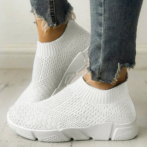 Women Sneakers Summer Gym Shoes  Breathable Flyknit White Zapatillas Mujer Casual Krasovki