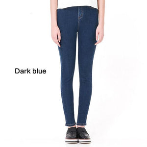 High Waist Jeans for Woman withElastic plus size Stretch washed denim skinny pencil pants