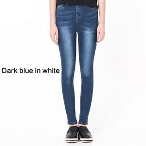 High Waist Jeans for Woman withElastic plus size Stretch washed denim skinny pencil pants