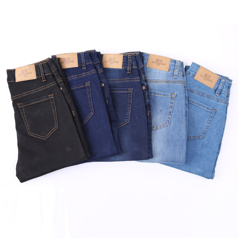 Women High Waist Jeans High Elastic plus size Stretch female washed denim skinny pencil pants