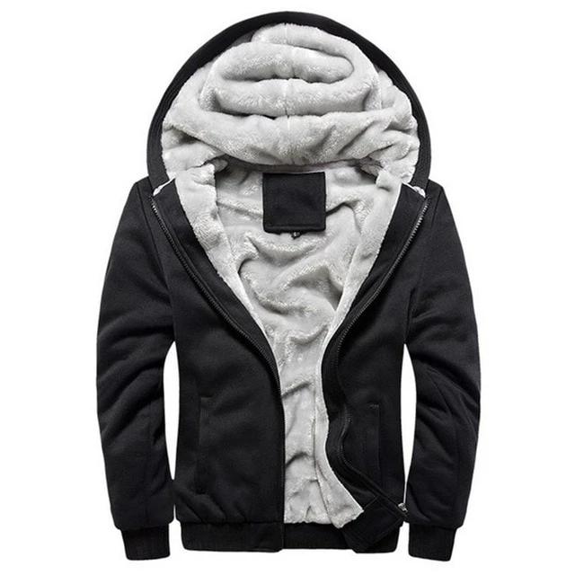 Tracksuit Sporting Fleece Thick Hooded Men Jacket+Pant Warm