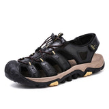 Summer Shoes Men Sandals Genuine Leather Business Casual Shoes Man Quality Roman Water Sneakers