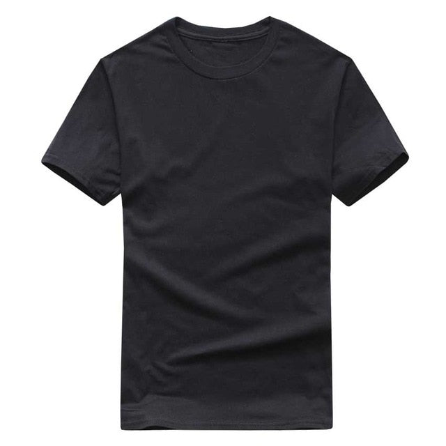 New Solid color T-Shirt Mens Black And White 100% Cotton