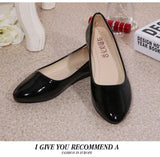 Women Casual Solid Shoes Comfort Slip On Round Toe PU Leather Flat