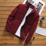 Spring Autumn Men's Bomber Casual Jackets Outwear Windbreaker with Stand Collar Baseball Slim Coats for men