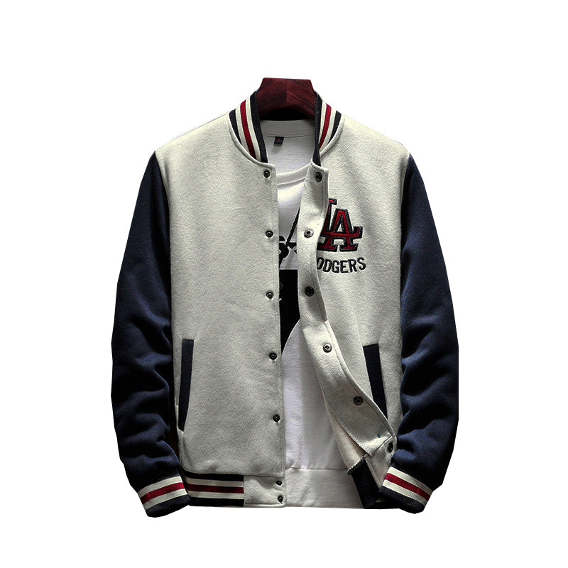 Patchwork Appliques Casual Baseball Uniform Coat Male Jaqueta Masculino Bomber Jacket