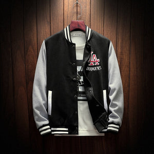 Patchwork Appliques Casual Baseball Uniform Coat Male Jaqueta Masculino Bomber Jacket