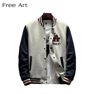 Patchwork Appliques Casual Baseball Uniform Coat Male Jaqueta Masculino Bomber Jacket