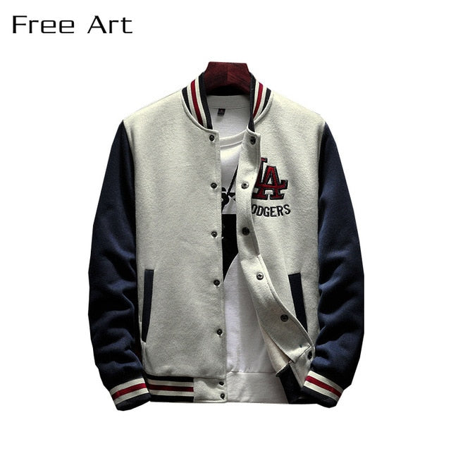 Patchwork Appliques Casual Baseball Uniform Coat Male Jaqueta Masculino Bomber Jacket