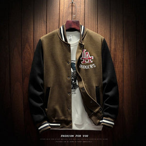 Patchwork Appliques Casual Baseball Uniform Coat Male Jaqueta Masculino Bomber Jacket