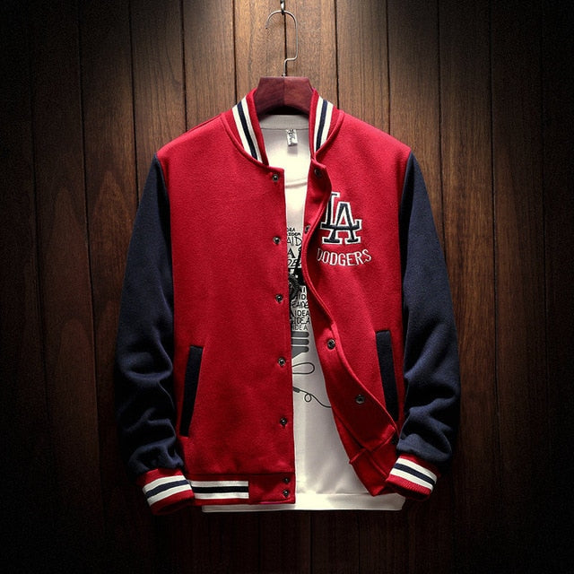 Patchwork Appliques Casual Baseball Uniform Coat Male Jaqueta Masculino Bomber Jacket