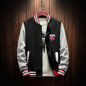 Patchwork Appliques Casual Baseball Uniform Coat Male Jaqueta Masculino Bomber Jacket