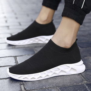 Men Socks Sneakers Black White Fashion Casual Shoes Breathable Mesh Comfortable Light Slip-on Flat Shoes Loafers