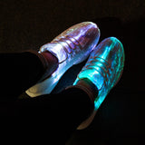 New Summer Led Fiber Optic Shoes for Men and Women, Boys and Girls, USB Recharge glowing Sneakers light up shoes