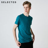 SELECTED Men's Summer 100% Cotton Pure Color Round Neckline Short-sleeved T-shirt S|419201508